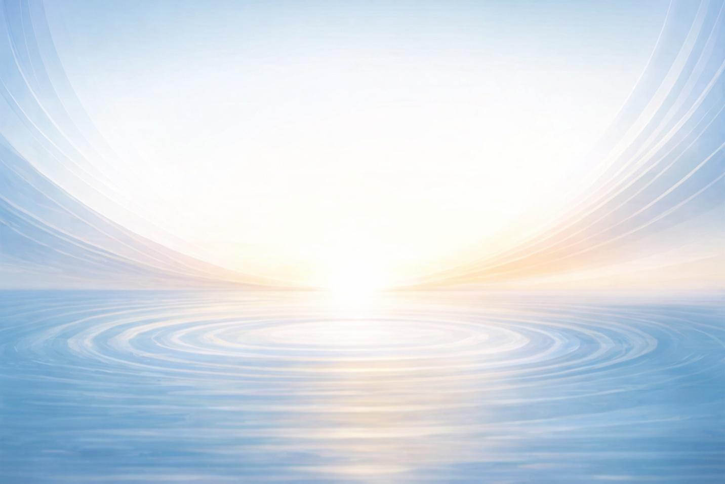 A serene horizon where light meets water — symbolizing the threshold of conscious development.